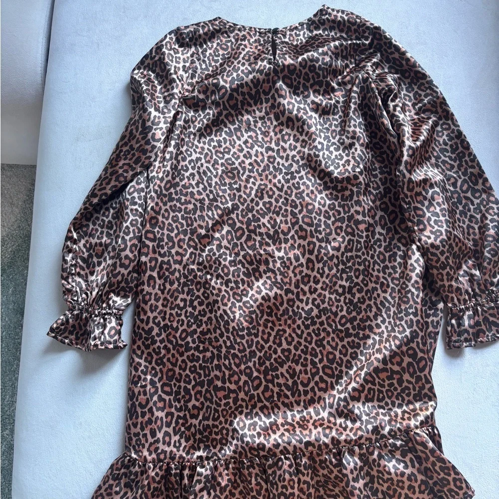 Leopard Print Satin Dress